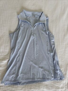 CALIA by Carrie Underwood Pale Blue Sleeveless Polo Tank